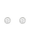 Boucles d'oreilles femme grands ronds Or Blanc 375 et zirconium