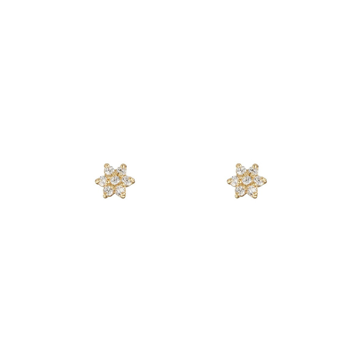 Boucles d'oreilles femme for her Or Jaune 375 et zirconium Boucles d'oreilles "Frénésie" Or jaune