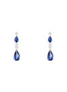 Boucles d'oreilles femme goutte Or Blanc 375 et Saphir