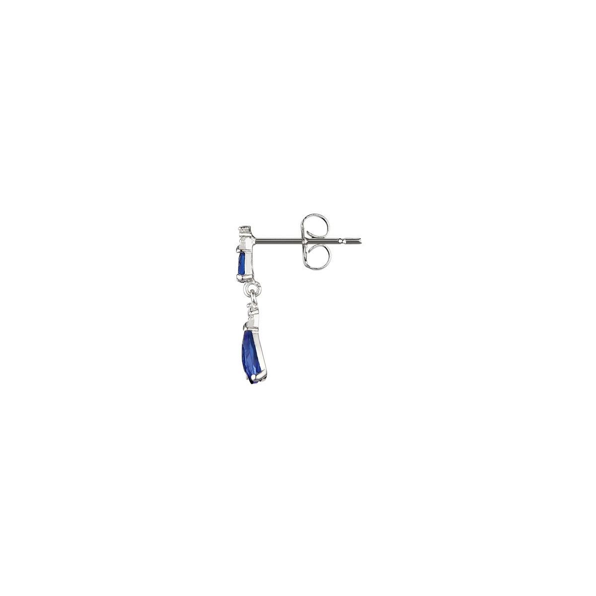 Boucles d'oreilles "Goutte Saphir" Or blanc