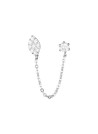Boucles d'oreilles femme princière Or Blanc 375 et zirconium