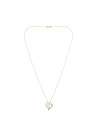 Pendentif + Chaîne femme coup de coeur Or Bicolore 375 et zirconium