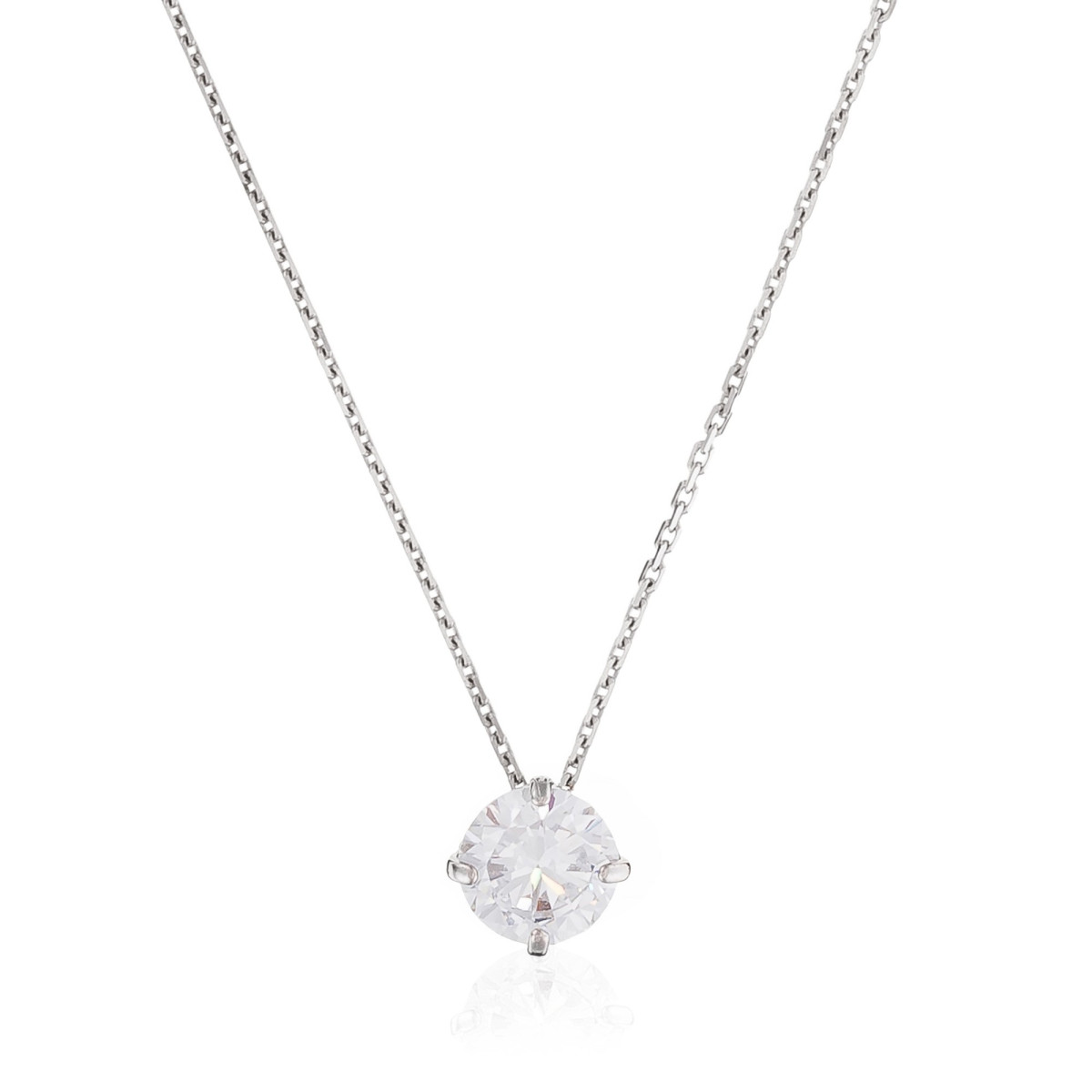Pendentif + Chaîne femme splendeur Or Blanc 375 et zirconium Pendentif Or Blanc et oxyde de zirconium "Splendeur" + chaîne vermeil offerte
