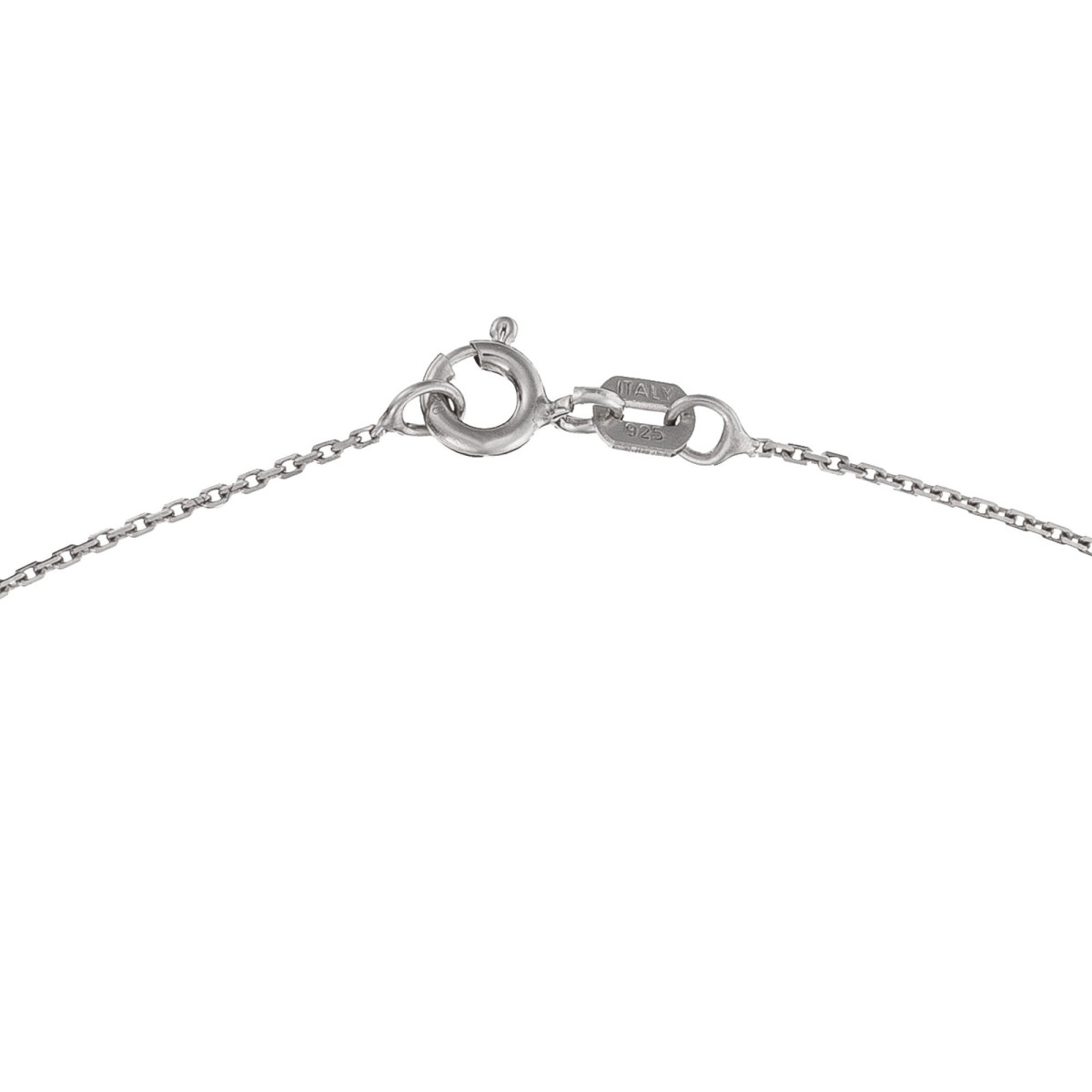 Pendentif Or Blanc et oxyde de zirconium "Splendeur" + chaîne argent offerte