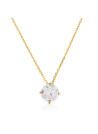 Pendentif + Chaîne femme splendeur Or Jaune 375 et zirconium