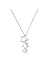 Pendentif + Chaîne femme constellation Or Blanc 375 et zirconium