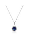 Pendentif + Chaîne femme bleu merveilleux Or Blanc 375 et zirconium