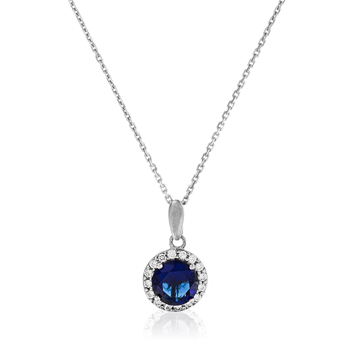 Pendentif + Chaîne femme bleu merveilleux Or Blanc 375 et zirconium Pendentif "Songerie" Or blanc