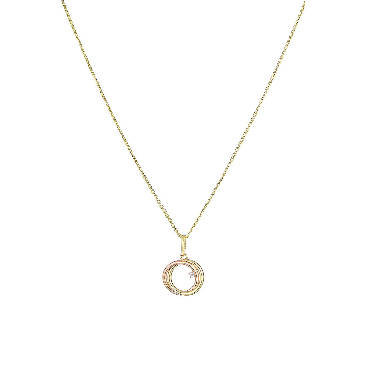 Pendentif "Libellule" Or tricolore
