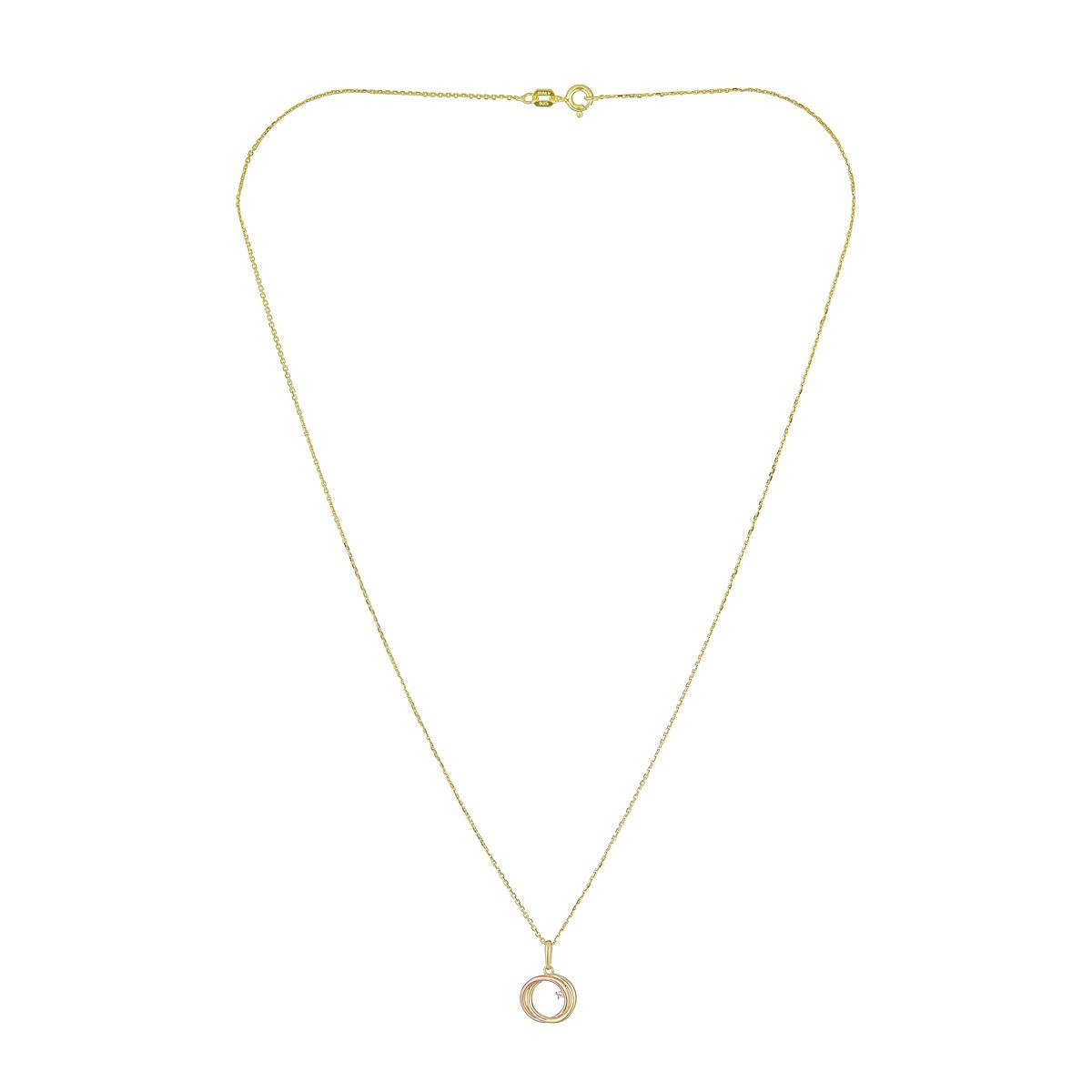 Pendentif "Libellule" Or tricolore