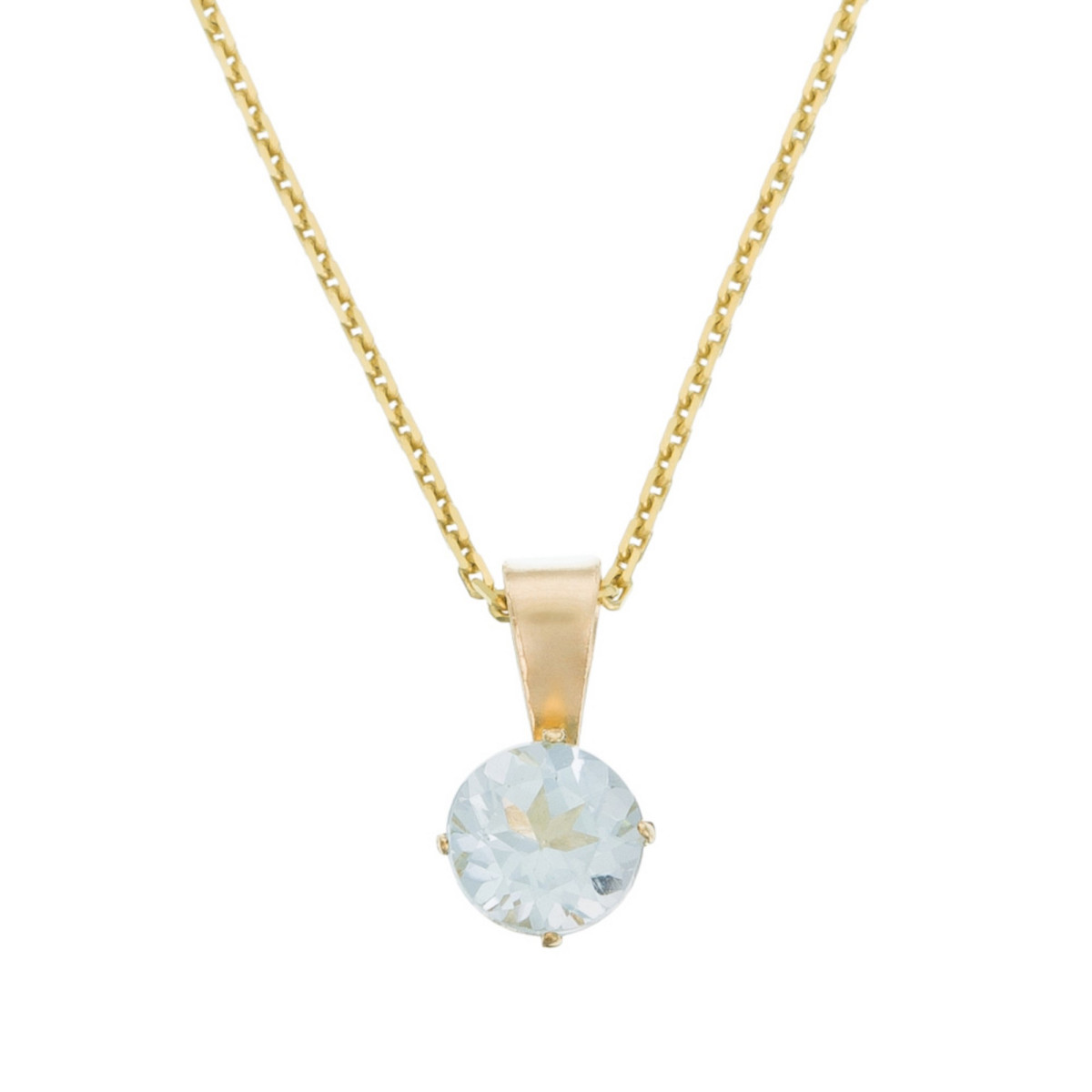 Pendentif + Chaîne femme puce Or Jaune 375 et Topaze Pendentif "Pleureuse" Or jaune