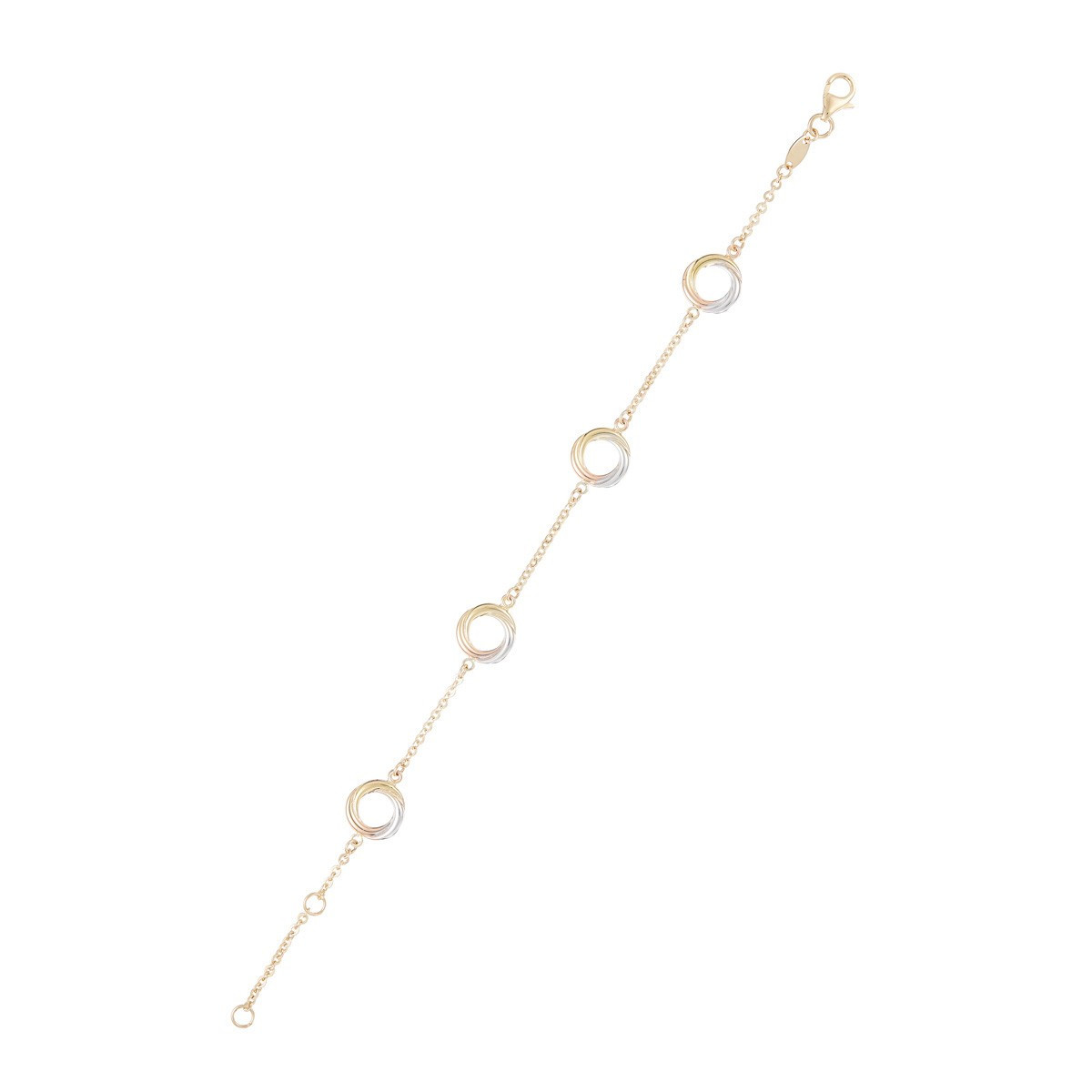 Bracelet femme croisade Or Tricolore 375 Bracelet "Cerclé" Or tricolore