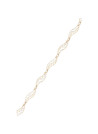 Bracelet femme feuillage twisté Or Bicolore 375