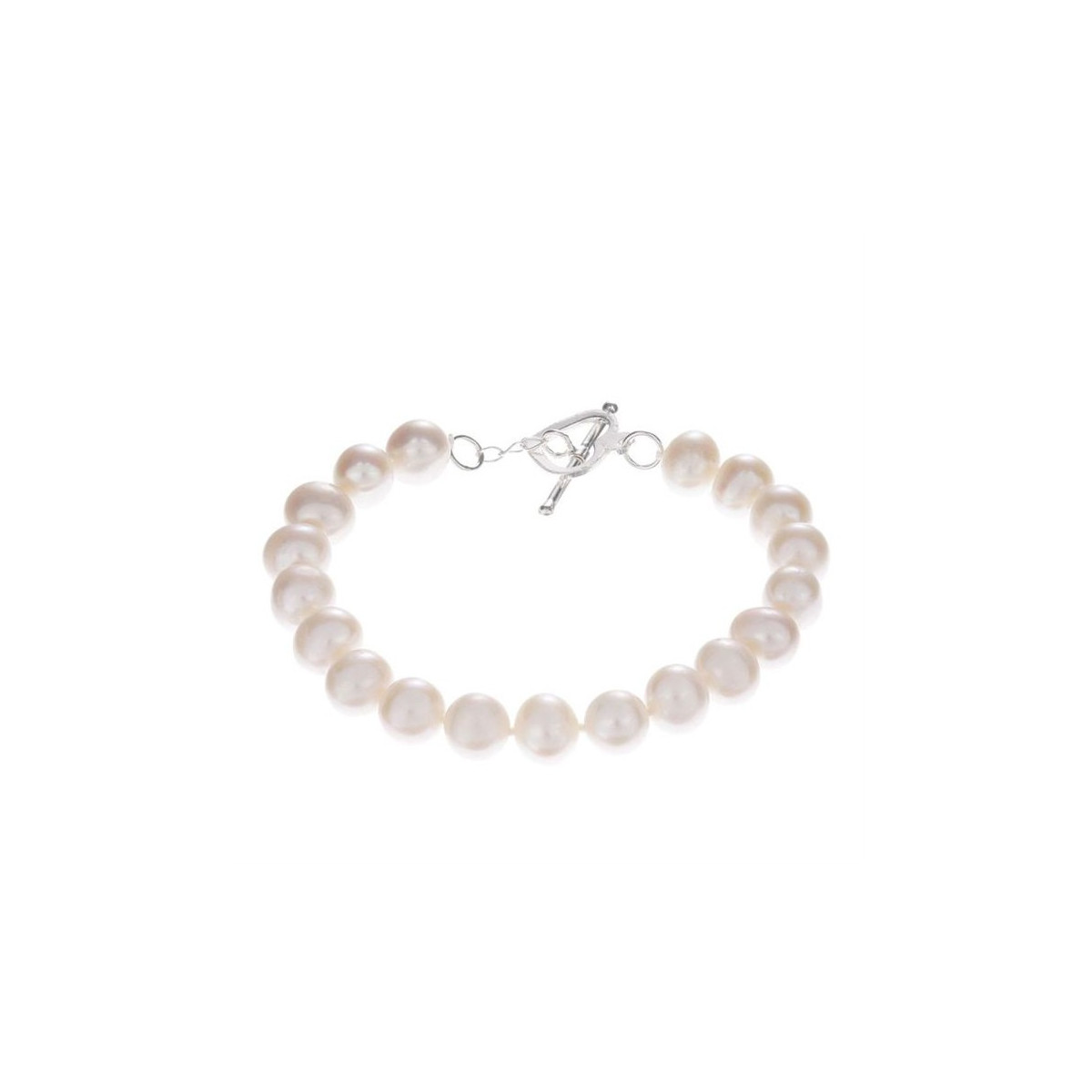 Bracelet bdm neige en perles de culture blanche et argent 925 Bracelet argent et perles de culture blanches "BDM Neige"