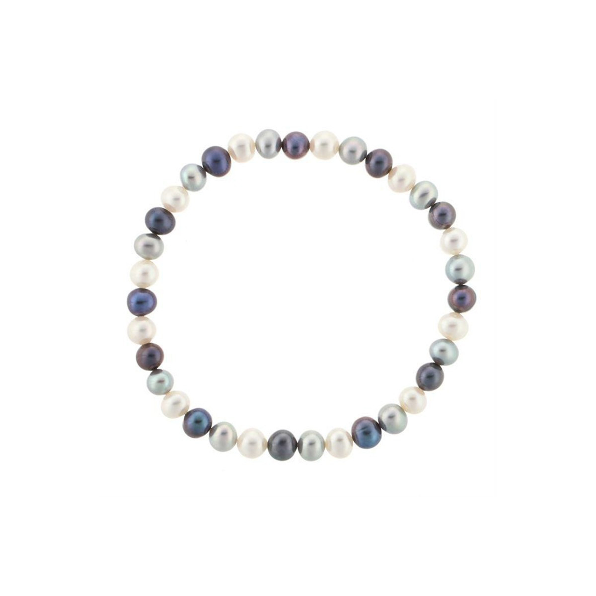 Bracelet perles de culture blanches, grises et noires "Diva"