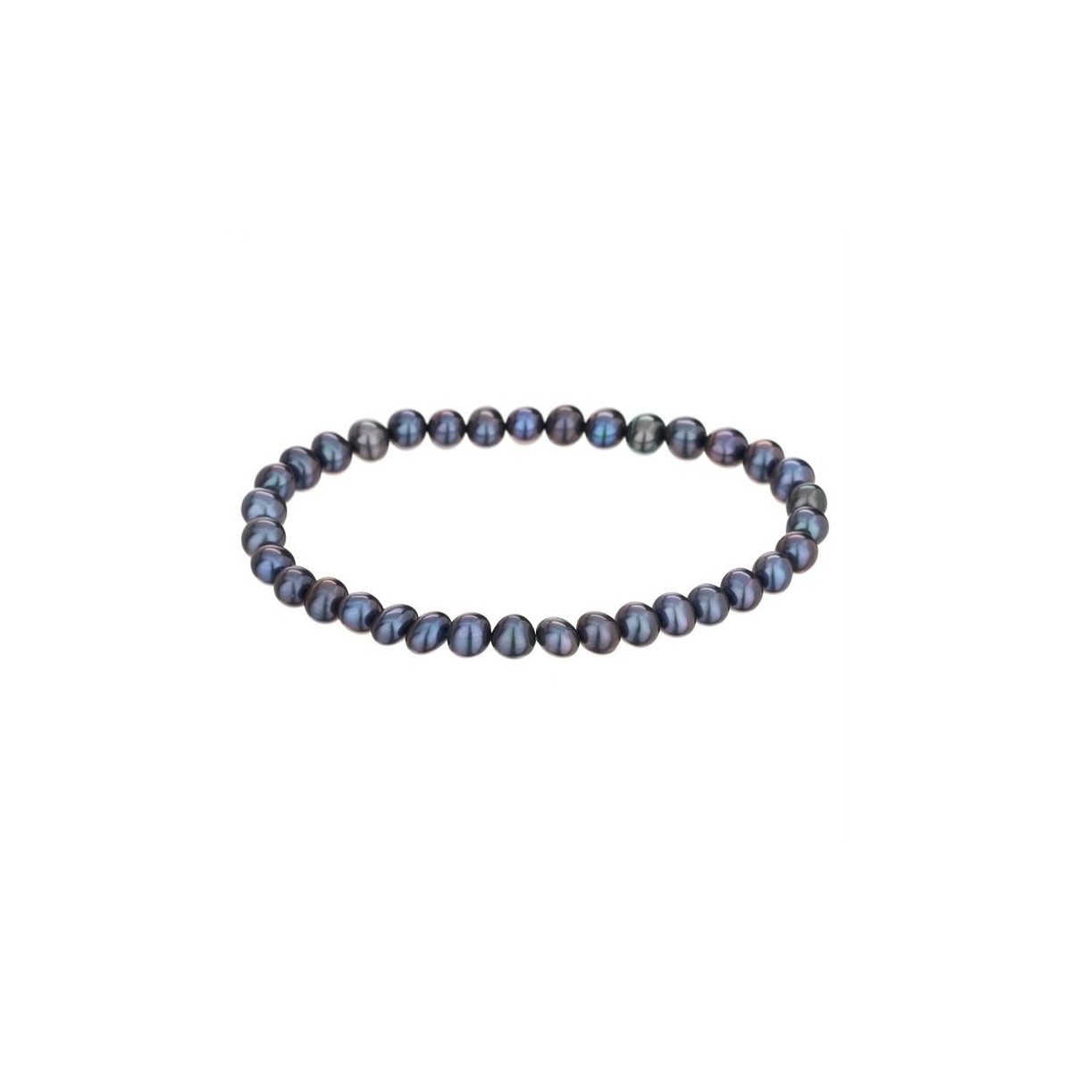 Bracelet Elastique diva en perles de culture noire Bracelet perles de culture noires "Diva"