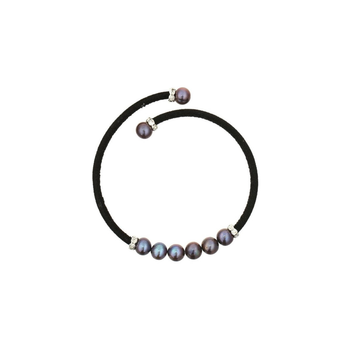 Bracelet magique en perles de culture noire et argent 925 Bracelet argent et perles de culture noires "Magique"
