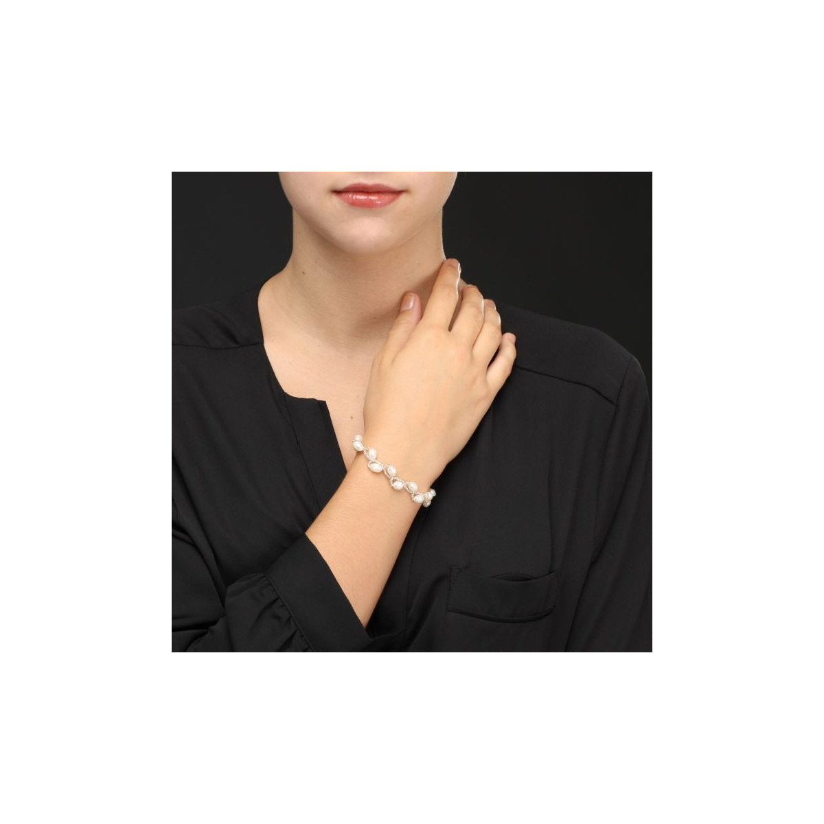 Bracelet argent et perles de culture blanches "Nice Pearl"