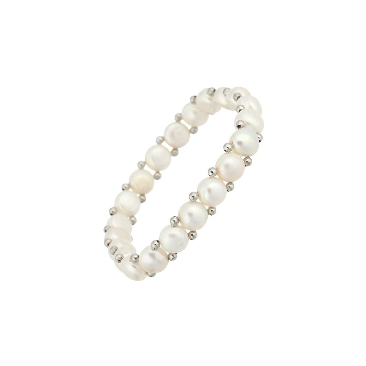 Bracelet simplicité en perles de culture blanche et argent 925 Bracelet argent et perles de culture blanches "Simplicité"