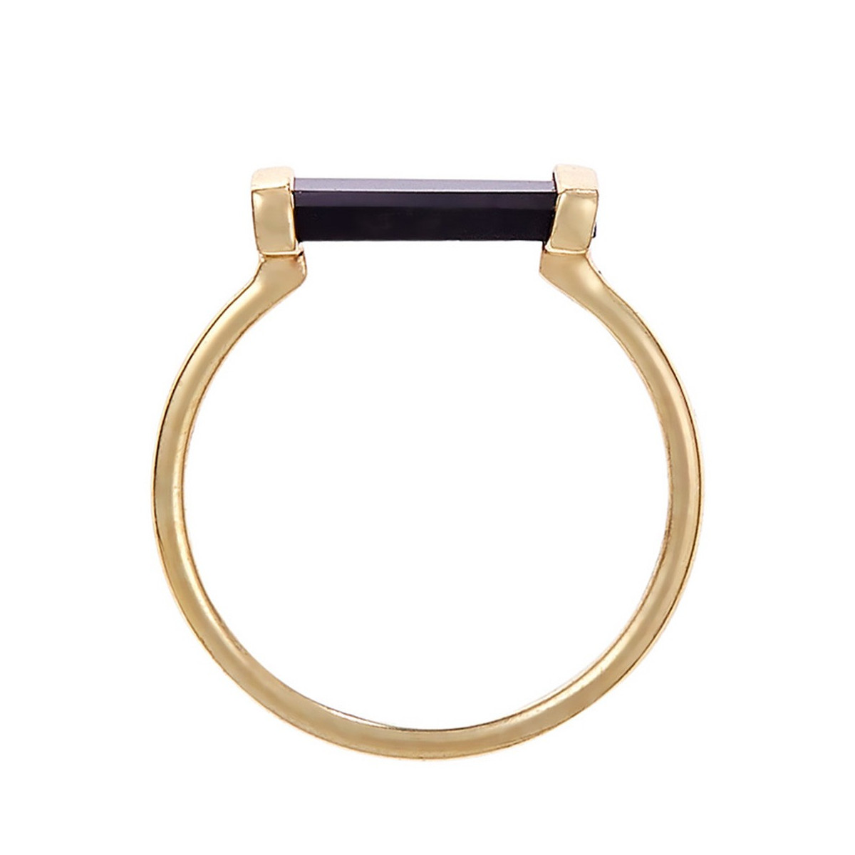 Bague "Célesta" Onyx Laiton doré