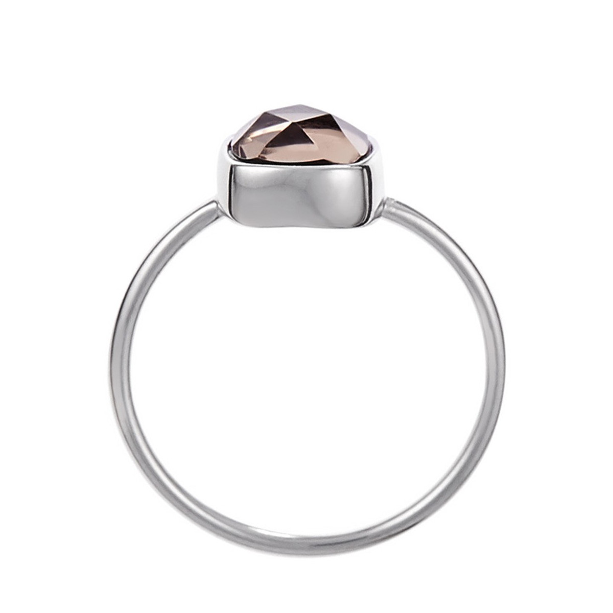 Bague "Arcadia" Quartz Fumé Laiton