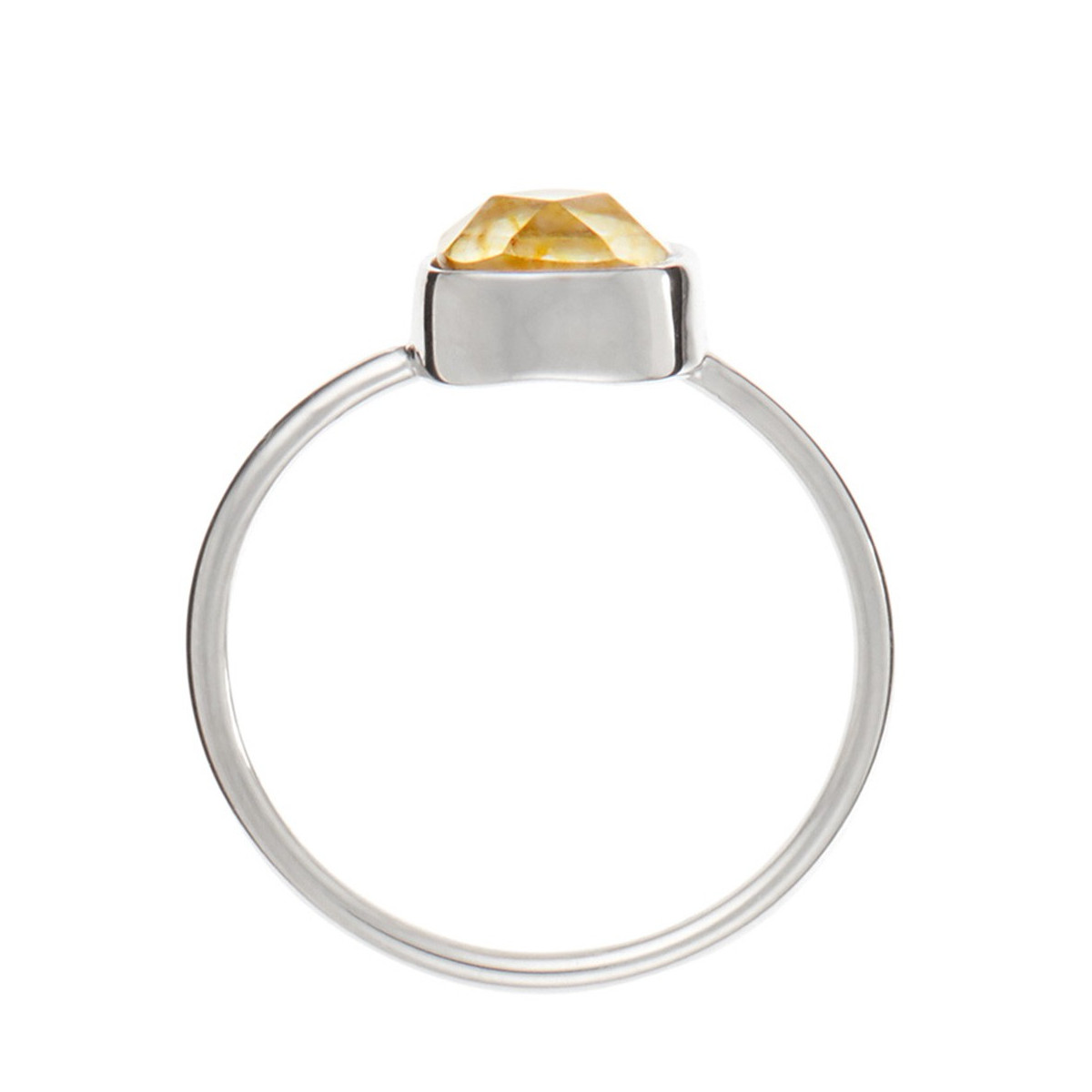 3BA733Jgv Bague "Arcadia" Topaze Jaune Laiton