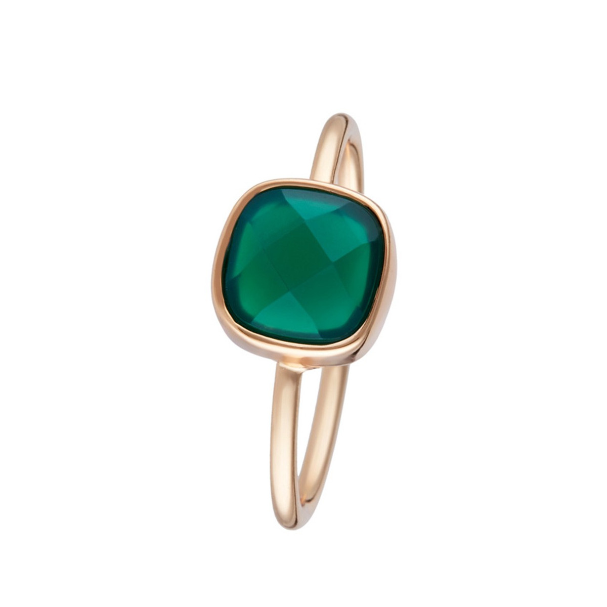 Bague Ella doré et agathe verte Bague "Arcadia" Agate verte Laiton doré