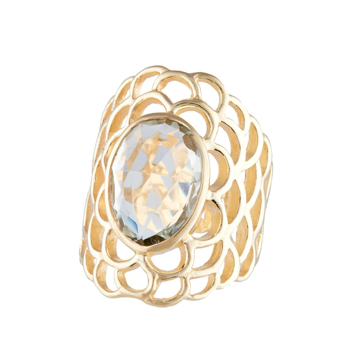Bague "Exalta" Améthyste verte Laiton doré