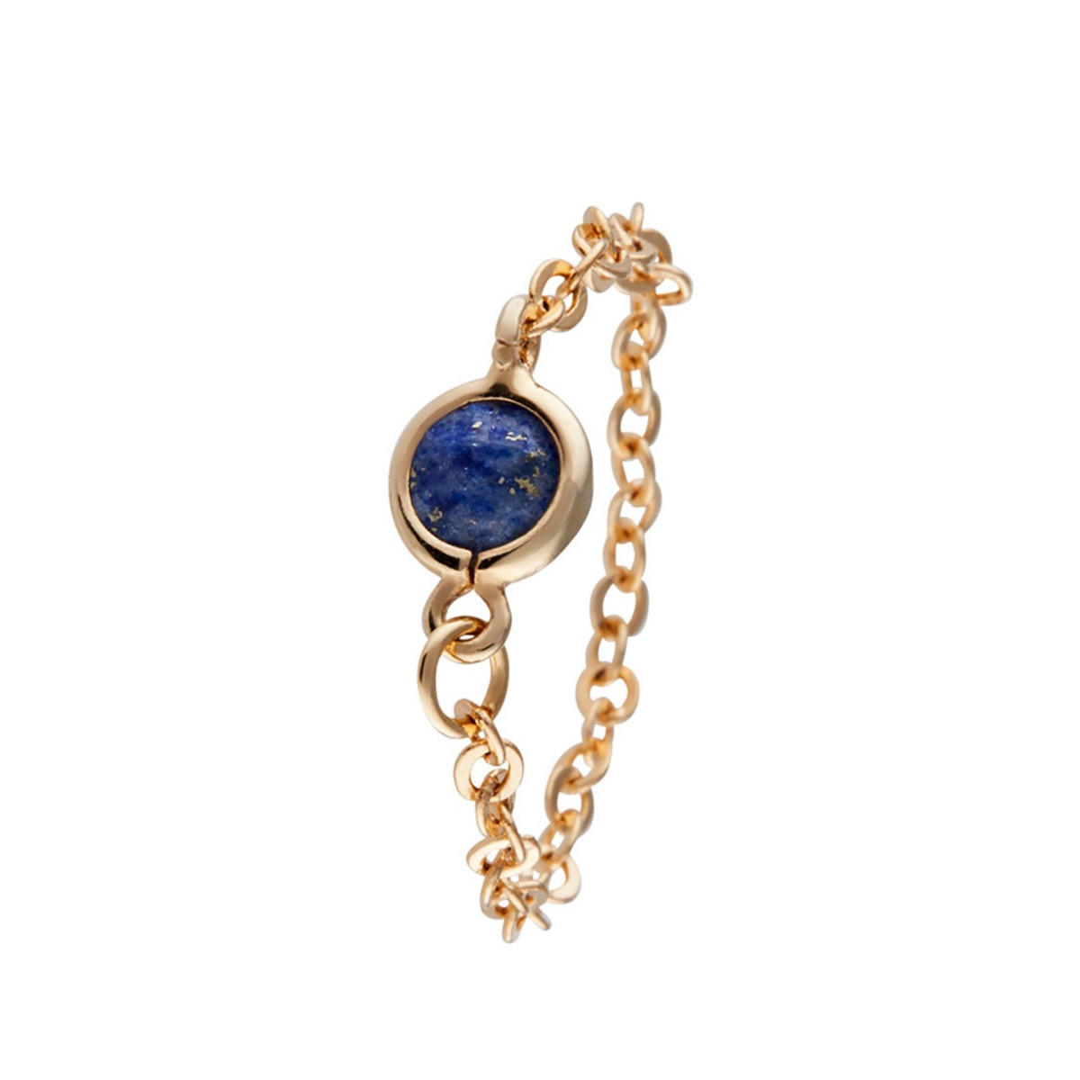 Bague Léa doré et lapis bleue Bague chaîne dorée "Léa" Lapis