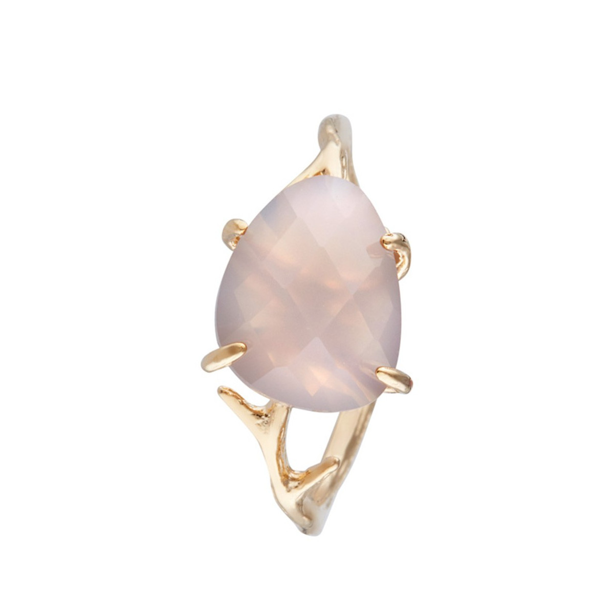 Bague "Galaxie" Agate grise Laiton doré