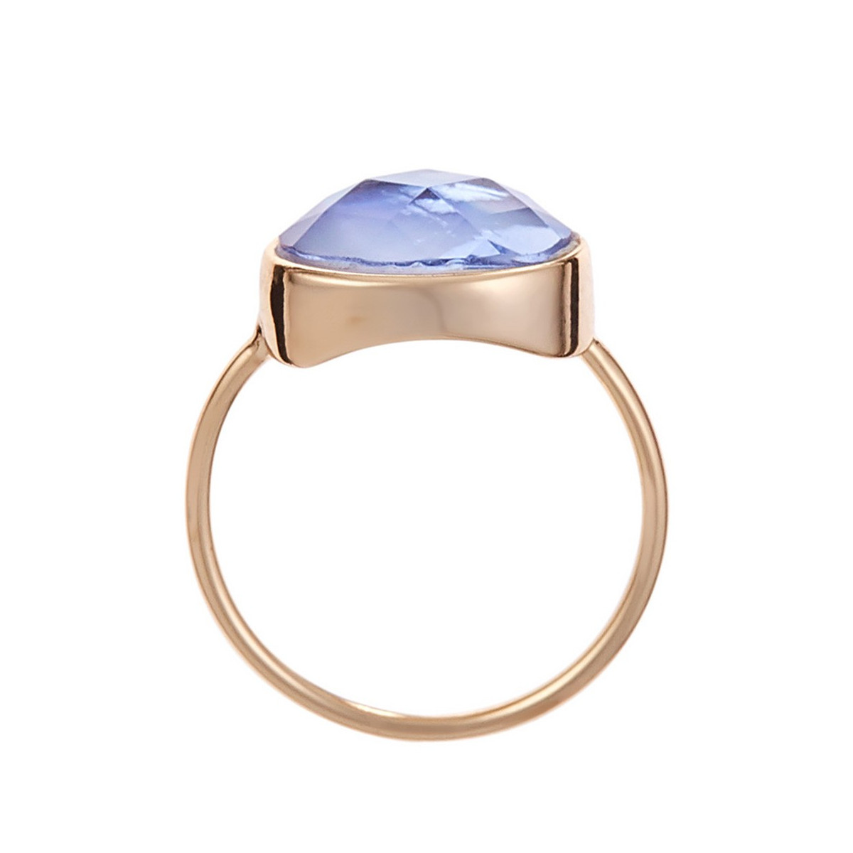 Bague "Aube" Nacre bleue Laiton doré