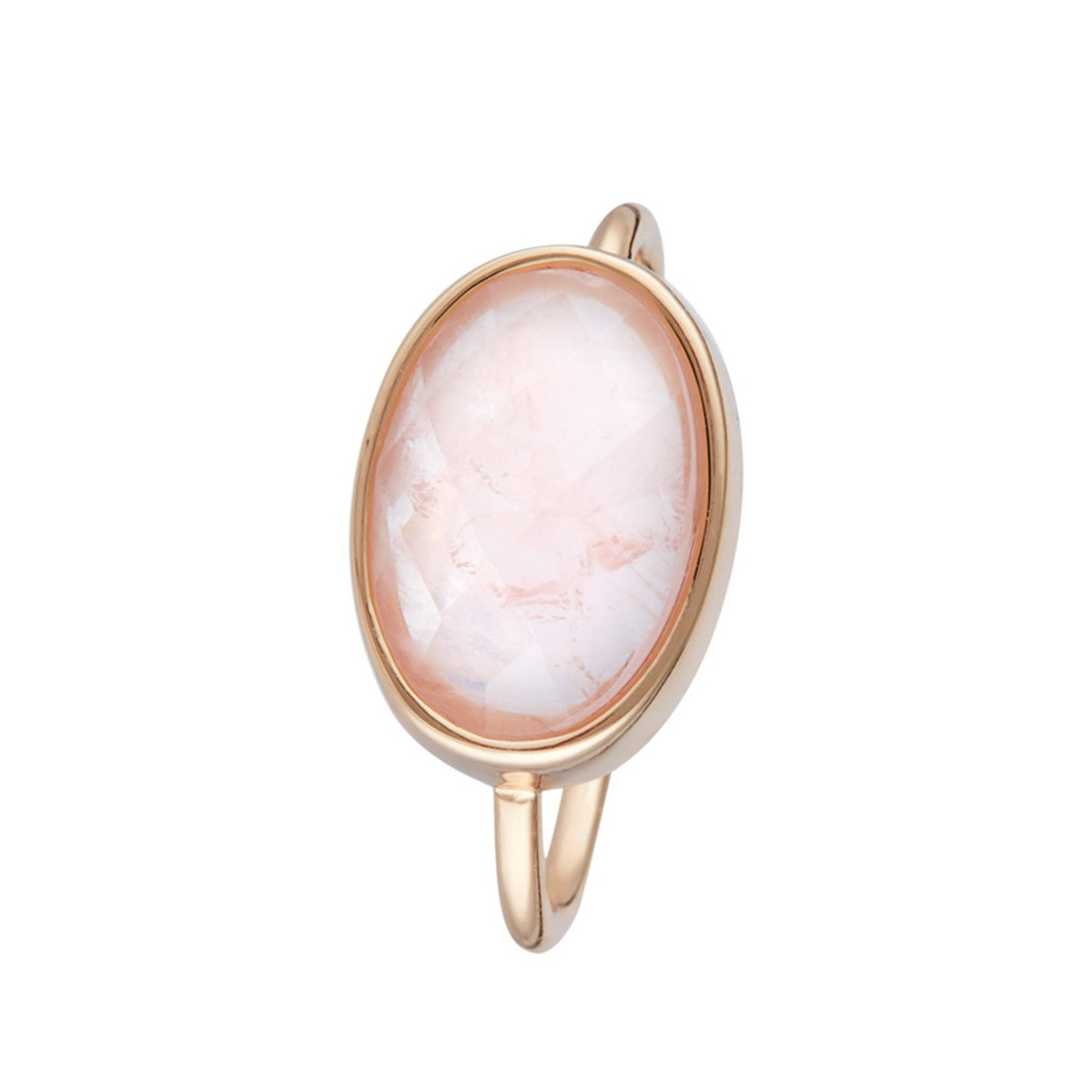 Bague Lisa doré et quartz rose Bague "Aube" Quartz Rose Laiton doré
