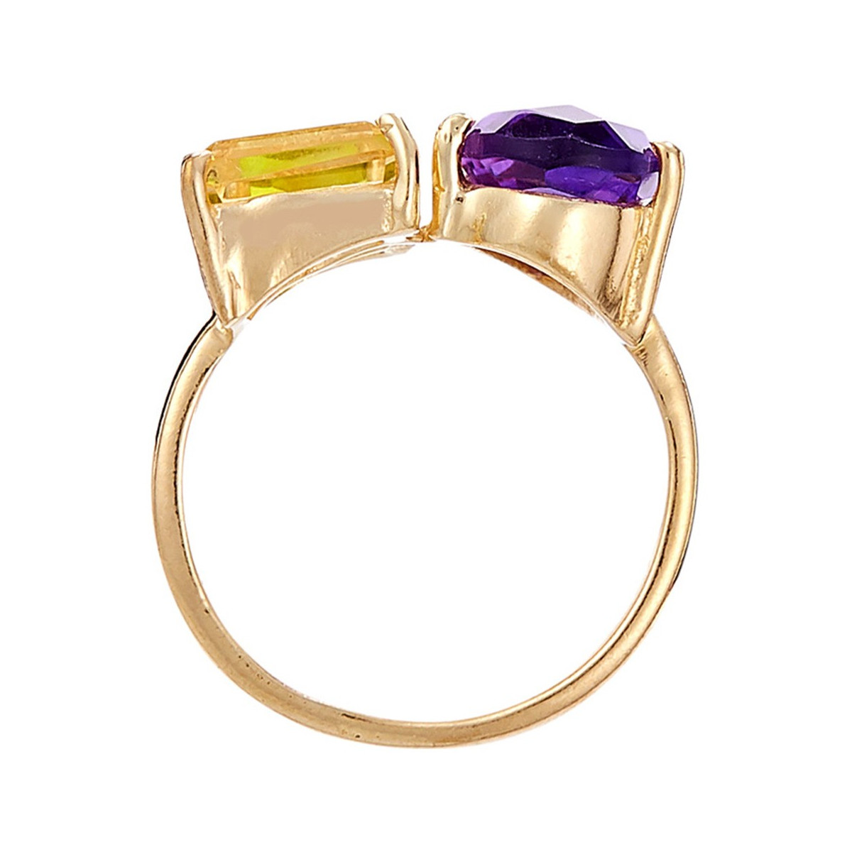 3BN36VJVjgv Bague "Equinoxial" Améthyste Laiton doré