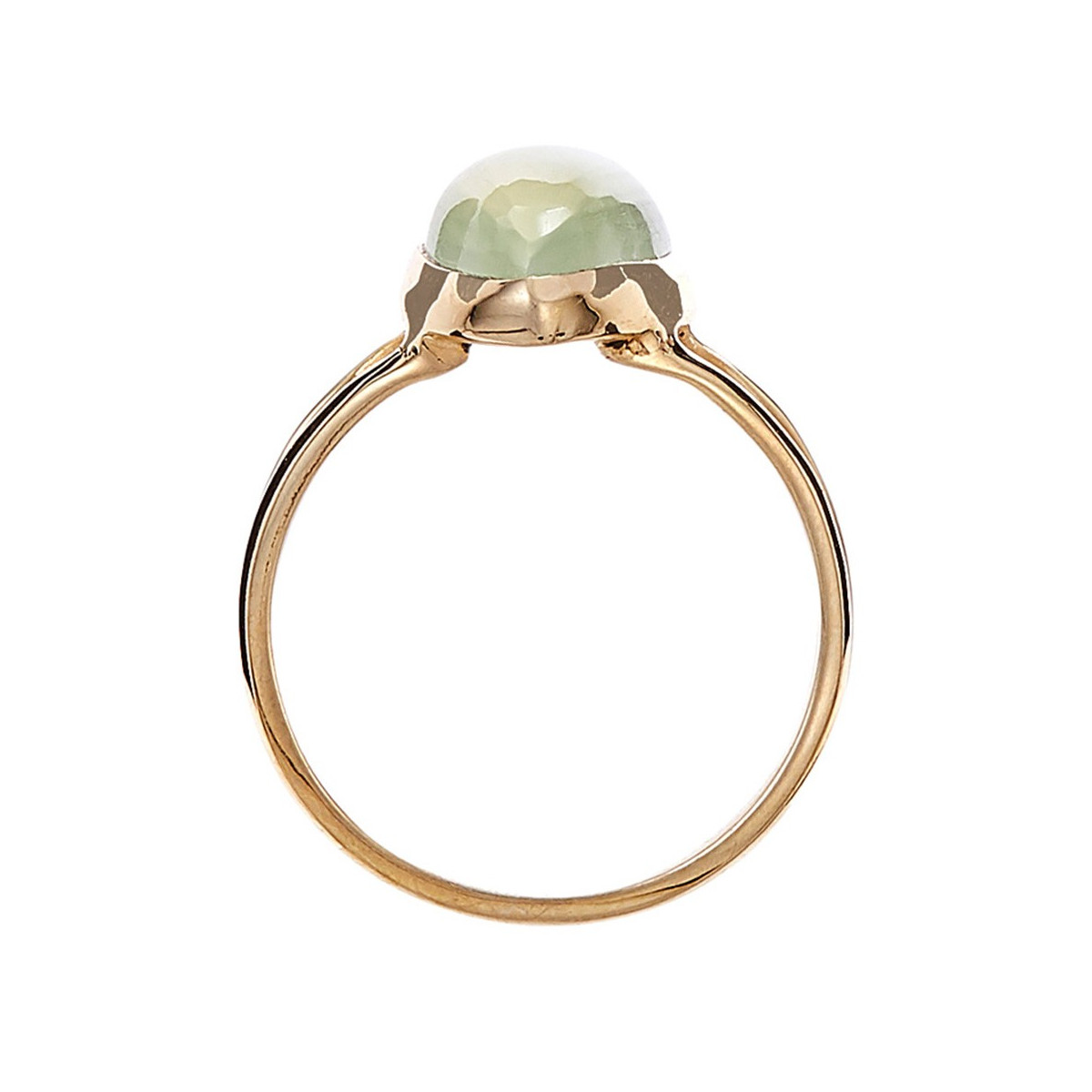 3BC583Vjgv Bague "Chronella" Préhnite Laiton doré
