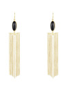 Boucles d'oreilles Cléa doré et onyx noire 