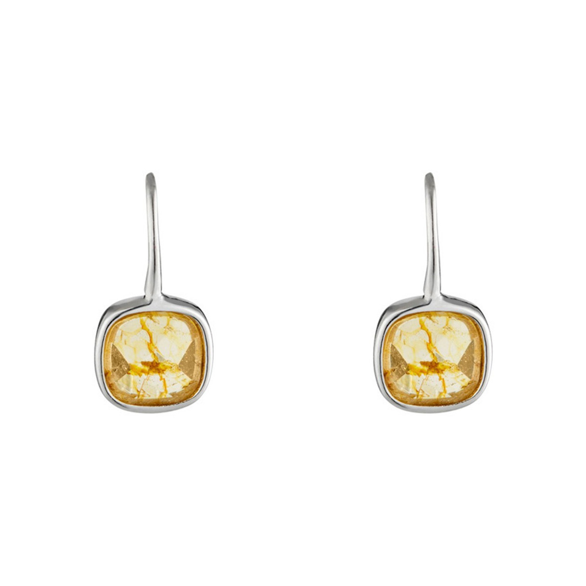 Boucles d'oreilles "Perseide" Topaze jaune Laiton