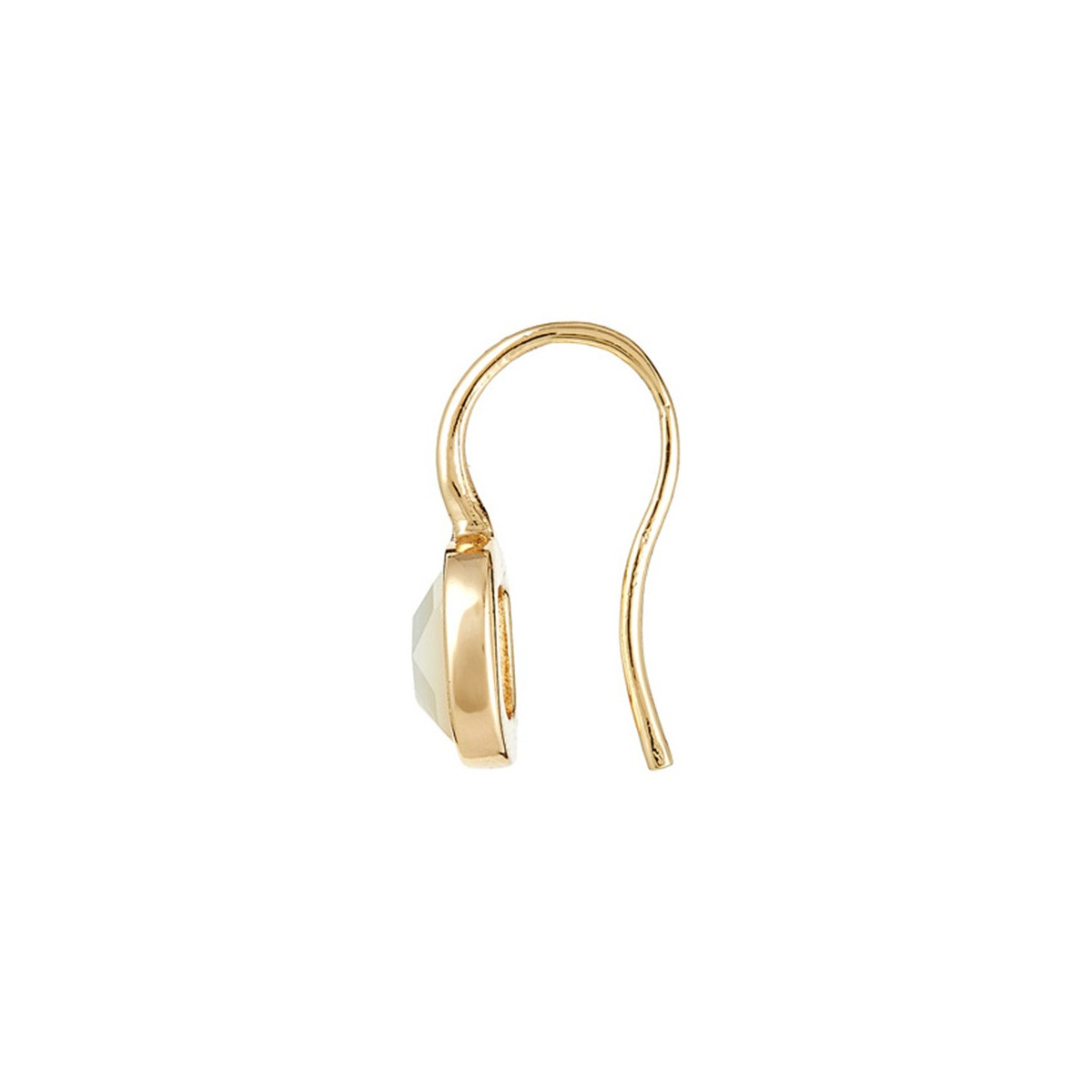 3EA733Bljgv Boucles d'oreilles laiton doré montées d'une nacre blanche "Ella"