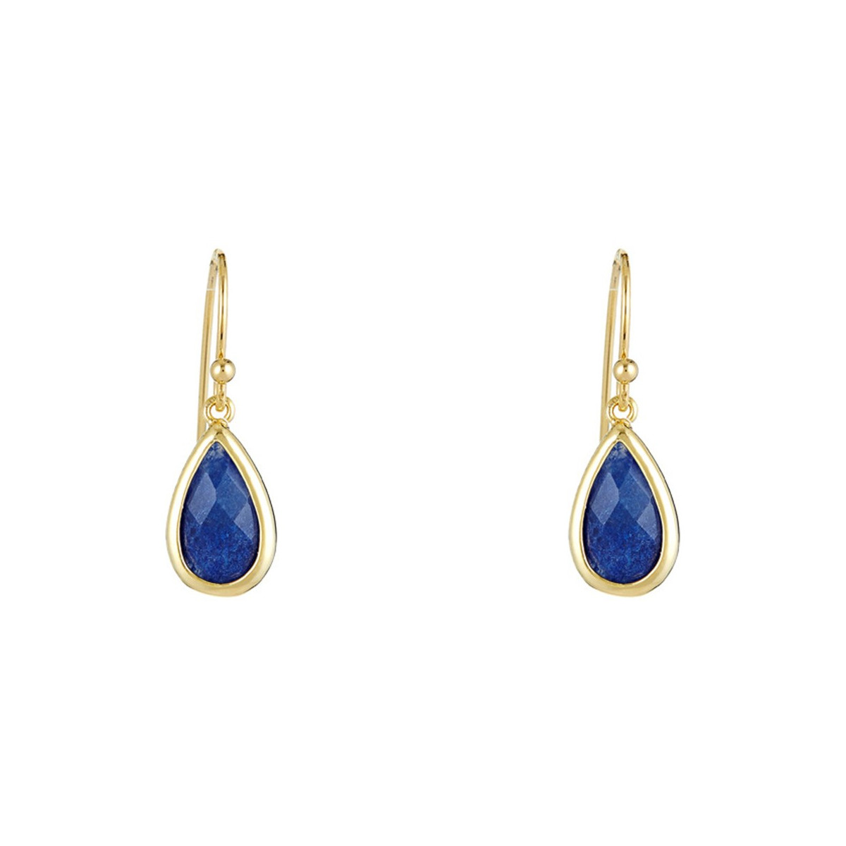 Boucles d'oreilles Lila doré et aventurine bleue Boucles d'oreilles dorées montées d'une aventurine bleue "Lila"