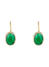 Boucles d'oreilles Lisa doré et agathe verte 