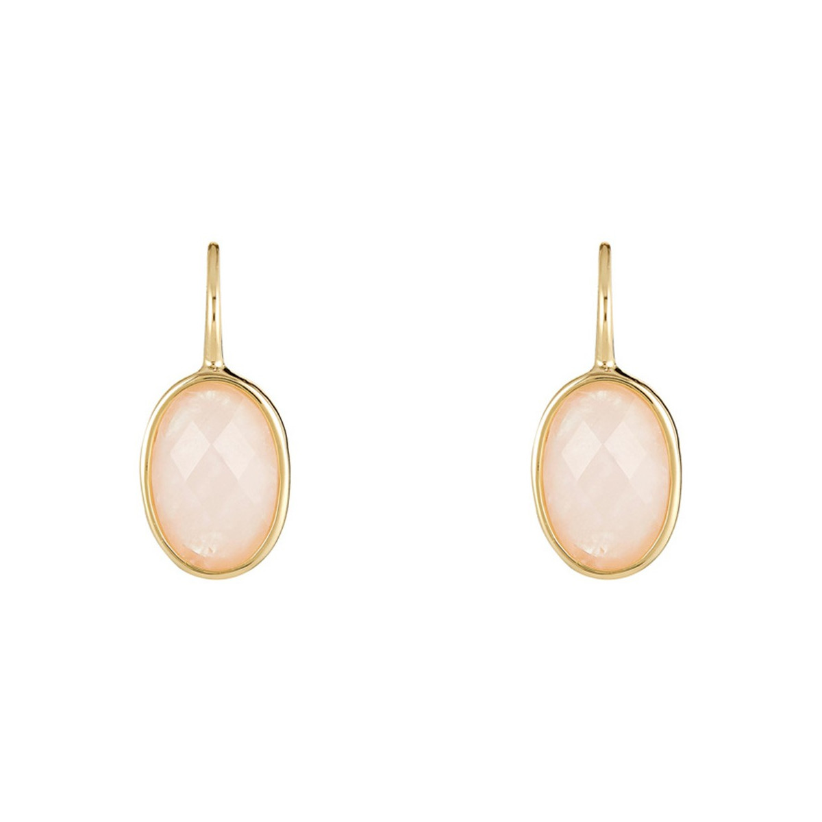Boucles d'oreilles Lisa doré et quartz rose Boucles d'oreilles "Polaire" Quartz Rose Laiton doré