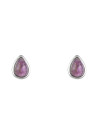 Boucles d'oreilles Lola Argenté et améthyste violet 