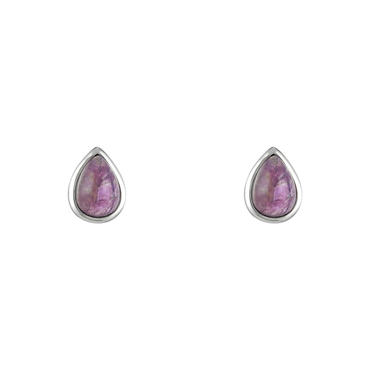 Boucles d'oreilles Lola Argenté et améthyste violet Boucles d'oreilles "Permae" Améthyste Laiton