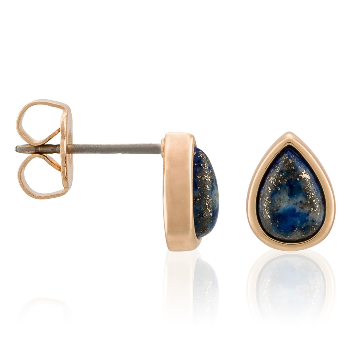 Boucles d'oreilles Lola doré et lapis bleue Boucles d'oreilles "Permae" Lapis Lazuli Laiton doré