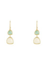 Boucles d'oreilles Maïa doré et aventurine verte et rose 