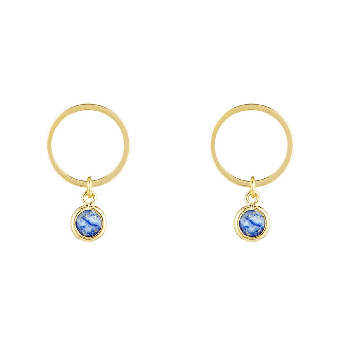 Boucles d'oreilles Maud doré et lapis bleue Boucles d'oreilles "Thalassia" Lapis Lazuli bleu Laiton doré