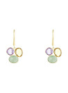 Boucles d'oreilles Nastasia doré et améthyste, aventurine multicouleurs 