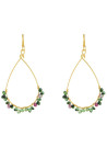 Boucles d'oreilles Ophélia doré et tourmaline verte 