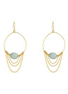 Boucles d'oreilles Ornella doré et aquamarine grise 