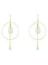 Boucles d'oreilles Priscilla doré et jade verte 