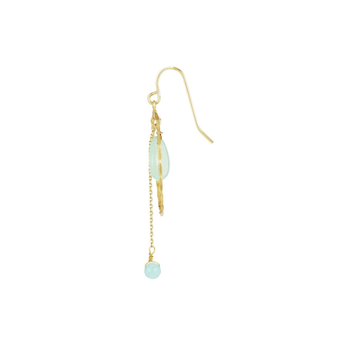 3EL204Vjgv Boucles d'oreilles "Solaria" Jade Vert Laiton doré